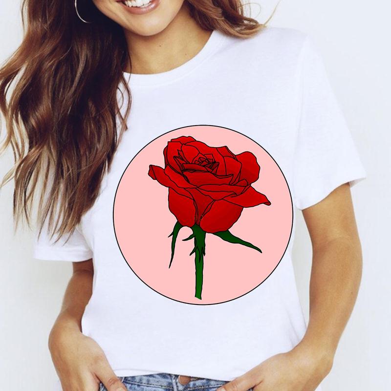 Women T-Shirt Graphic Floral Flower Butterfly Short Sleeve Tees Female Fashion Spring Summer 90S Oversized Tshirts Clothes Tops