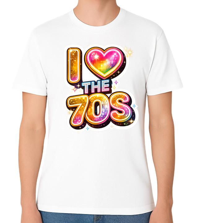 I Love the 70s T-Shirt Disco Retro Vintage Pop Culture 1970s Unisex Tee S разноцветный
