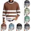 Men's Round Neck Long Sleeve Ribbed Knit Pullover