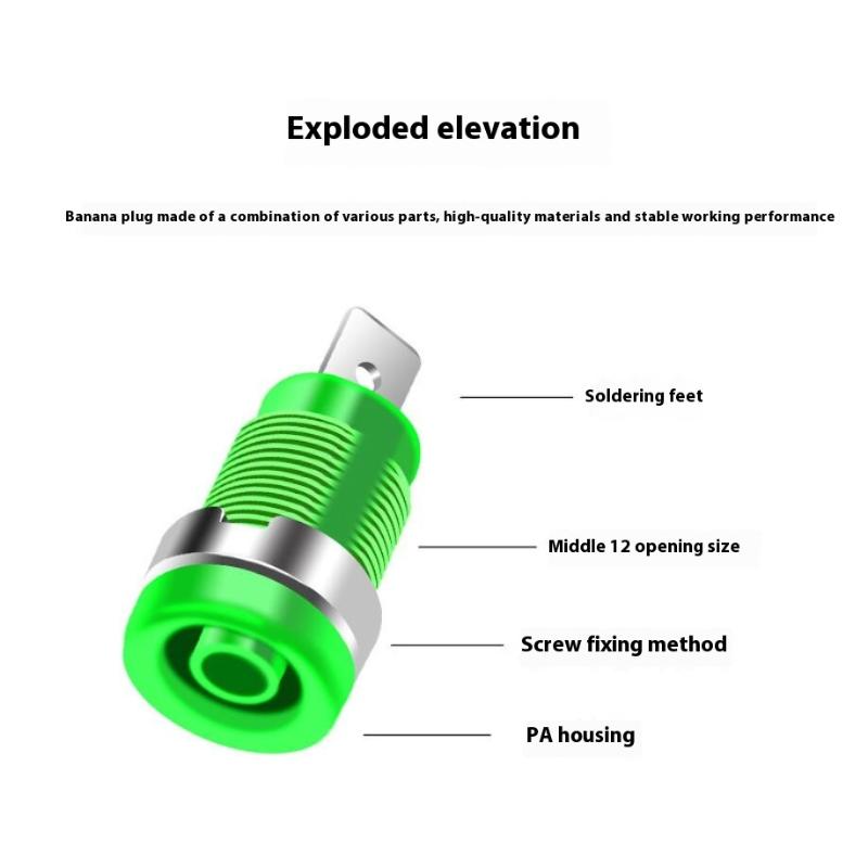 10 Pcs 4Mm Banana Plug Connectors Panel Mount Socket Binding Post Adapters Ten For 4Mm Banana Female Jack