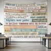Inspirational Quote Tapestry, Wooden Plank Print with Positive Sayings, Wall Hanging for Bedroom Office, Motivational Home Decor