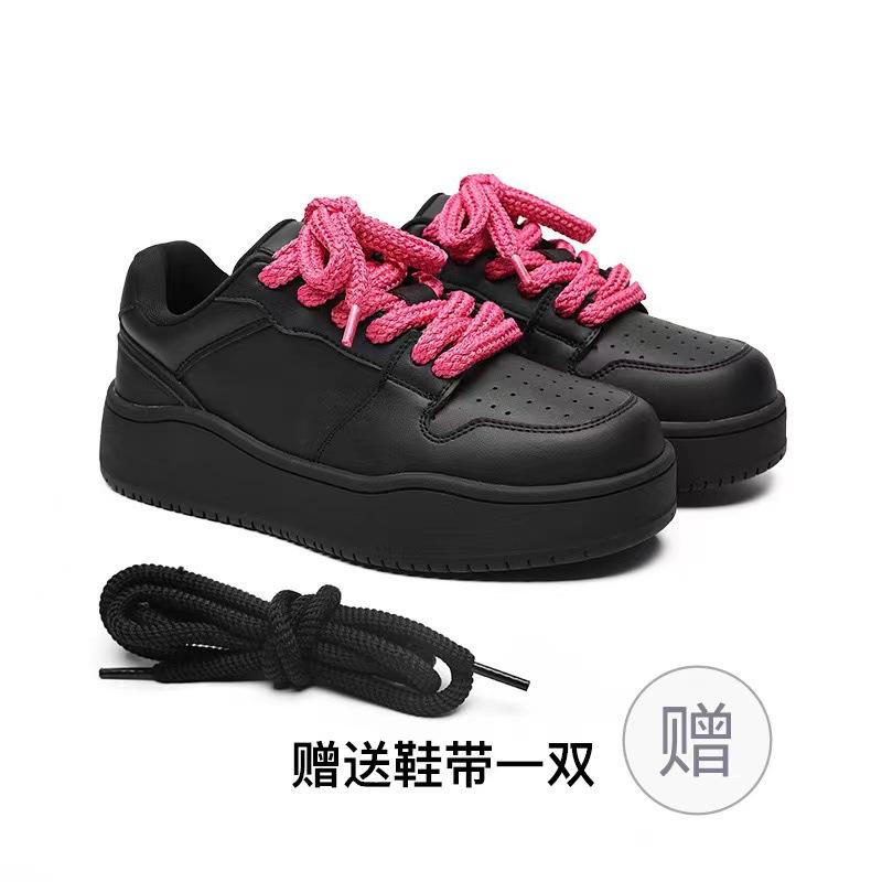 Rainbow color board shoes new breathable platform bread shoes heightening couple shoes sports casual shoes