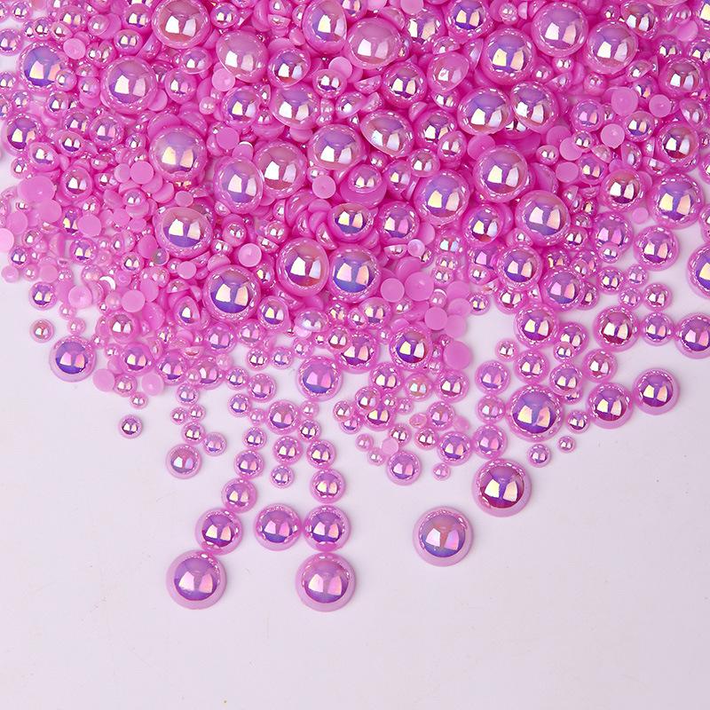 3-10Mm Perle Semi-Rotunde Mixte 5400 Buc Pungă Abs Evidențiere Perlă Plată Bricolaj Accesorii Îmbrăcăminte