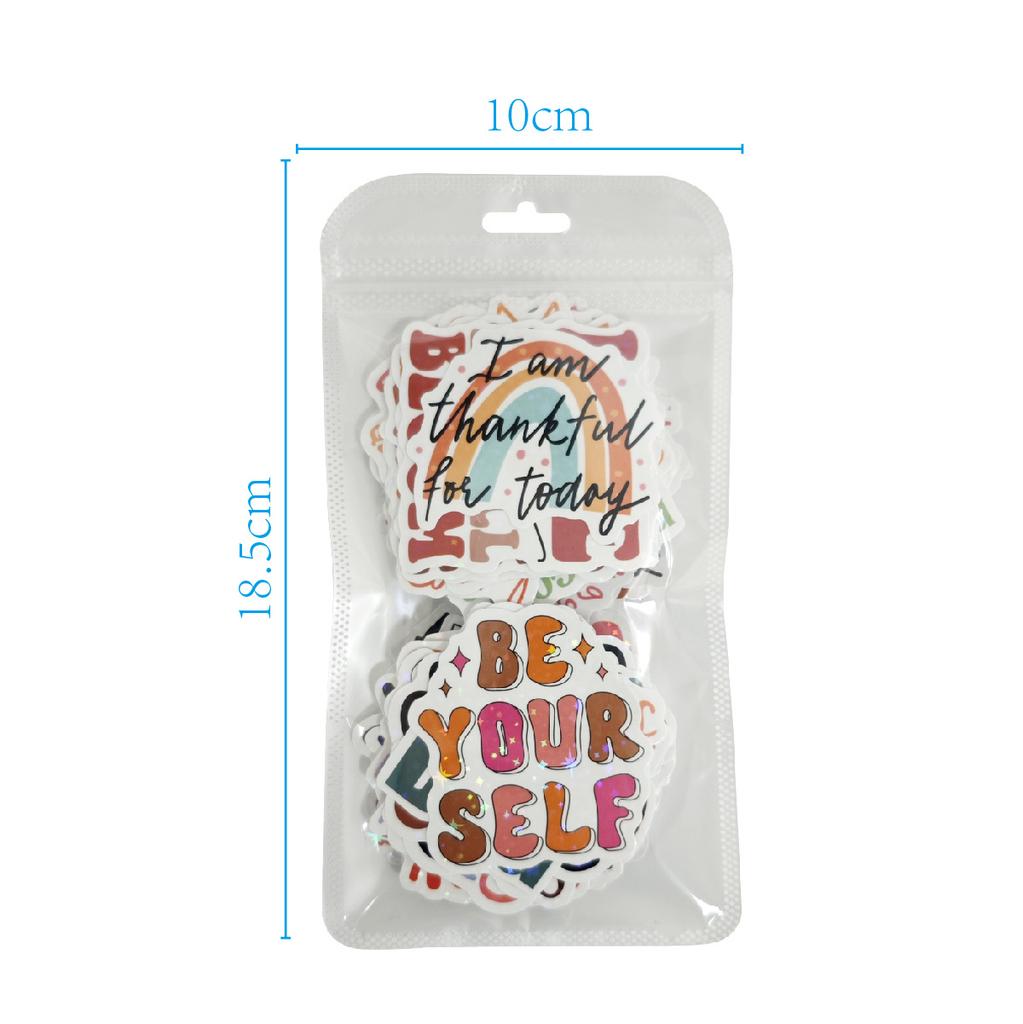 English Inspirational Stickers 100 Laser Stars Shiny Water Cup Computer Decoration DIY Waterproof Suitcase Stickers