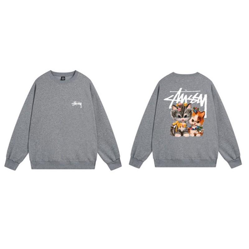 Unisex Oversized Crewneck Fleece-Lined Cotton Sweatshirt With Dice Letter Print Winter Casual Wear