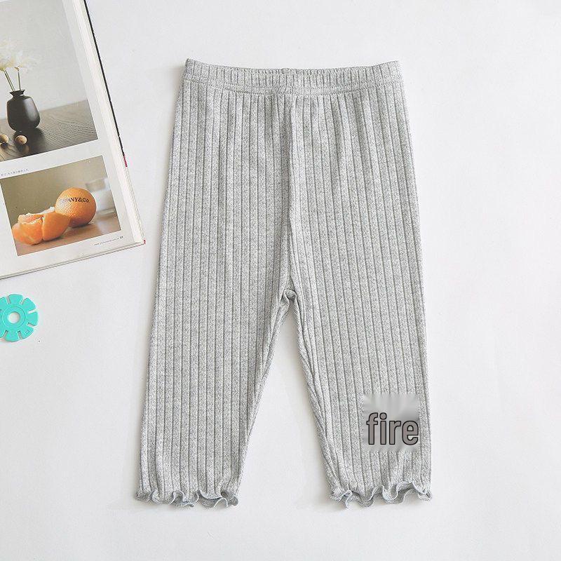 Girls Summer Modal Capri Leggings 130cm светло-серый