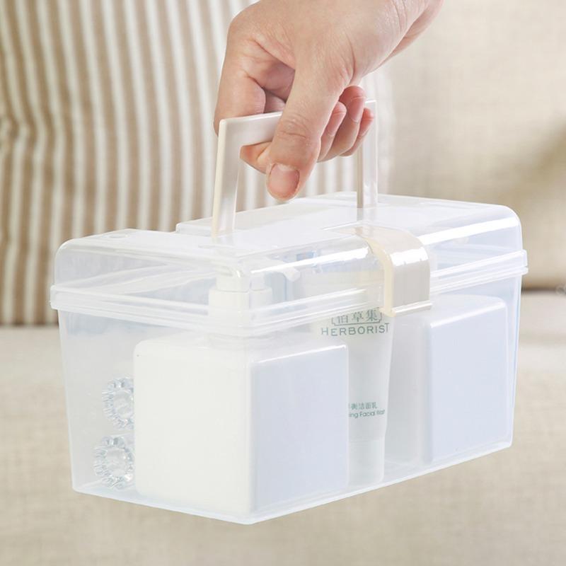 Plastic Storage Box Desktop Transparent Storage Box With Portable Snack Storage Box Car Storage Box Toy Finishing Box