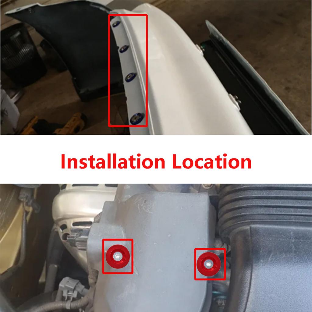 10X Universal M6 Red Billet Aluminum Hex Fasteners Fender Washer Bumper Engine Concave Screws Fender Washer License Plate Bolts