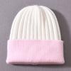 Children's rabbit velvet knitted hat double-match color soft cute outdoor wool hat warm real raccoon fur ball removable