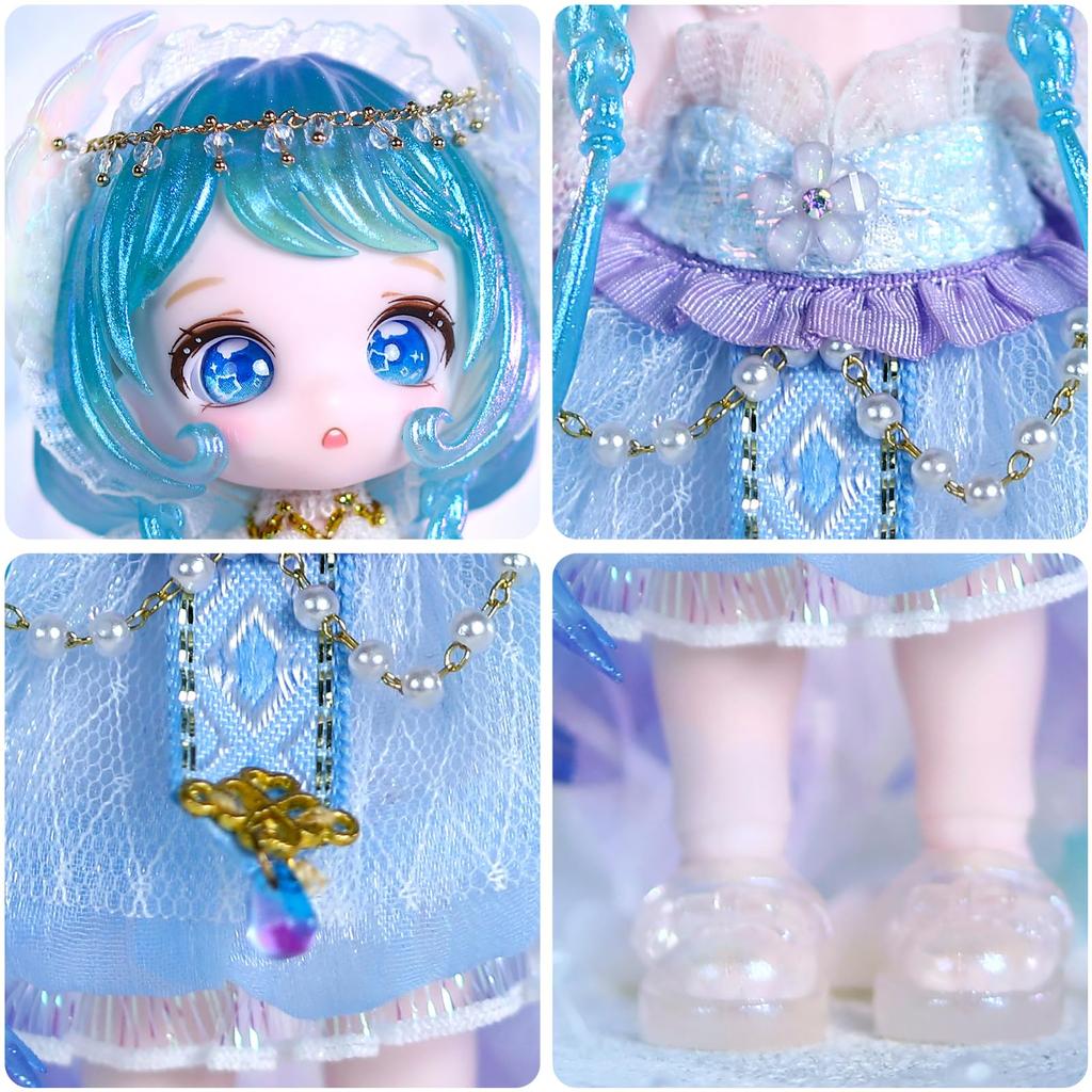 ICY Fortune Days 13cm BJD Doll - Anime Style Doll Set, Perfect for Gifts, Decoration, DIY Exercises, and Collections, Girl's Doll 8+ (Aquarius)