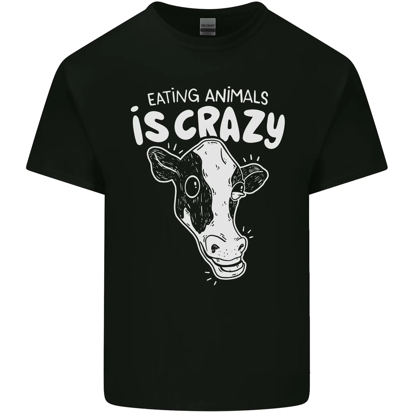 Eating Animals Is Crazy Vegetarian Vegan Kids T-Shirt Childrens 4XL