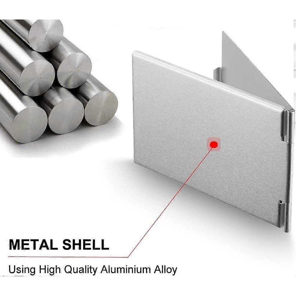 Portable Folding Mirror, Unisex Ultra Slim Durable Small Tabletop Folding Compact Makeup Mirrors for Travel (11.7x8cm)