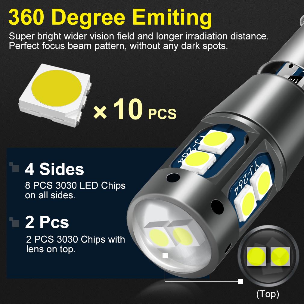 4-Pack H21W LED License Plate Lights (3200-3500K, 12V) – Plug & Play White Bulbs For Most Cars