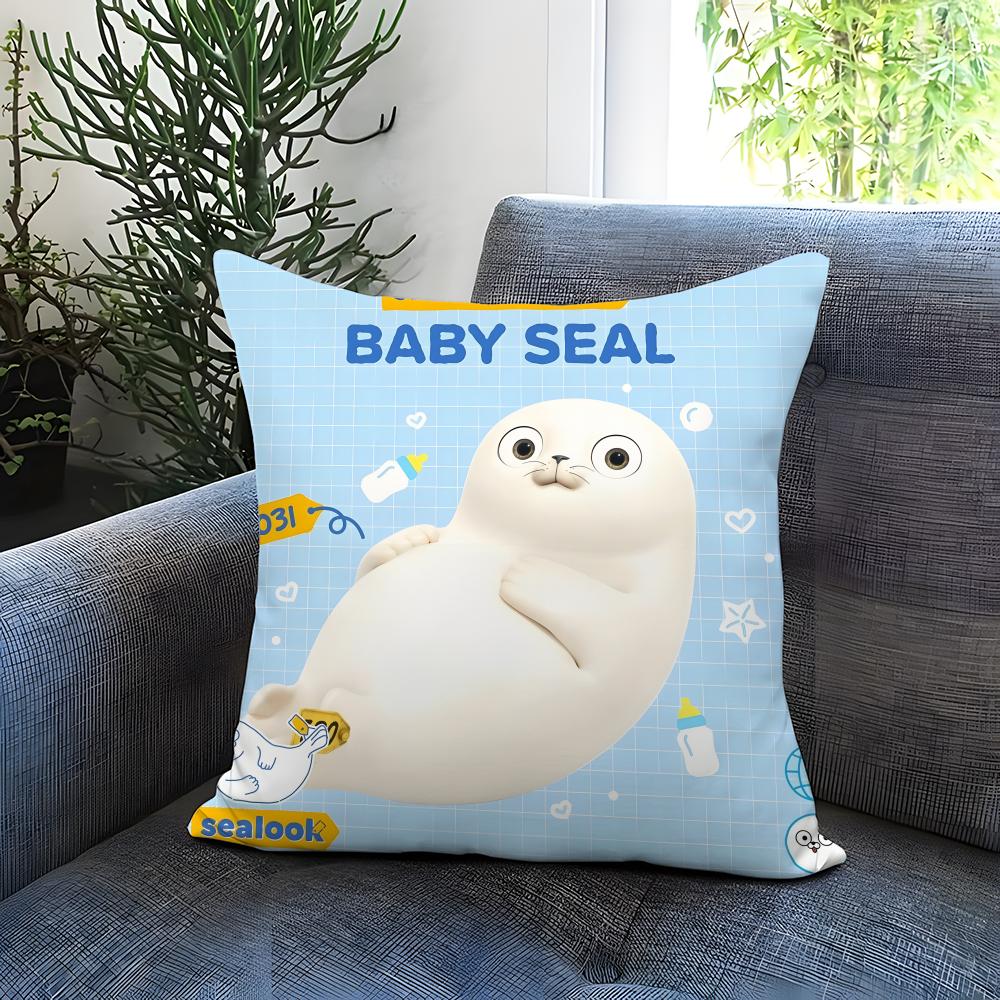 

cute SEALOOK Cushion Cover Comfortable Reversible Pillow Cover Ideal for Car Sofa Bedroom & Beyond 12x12Inch