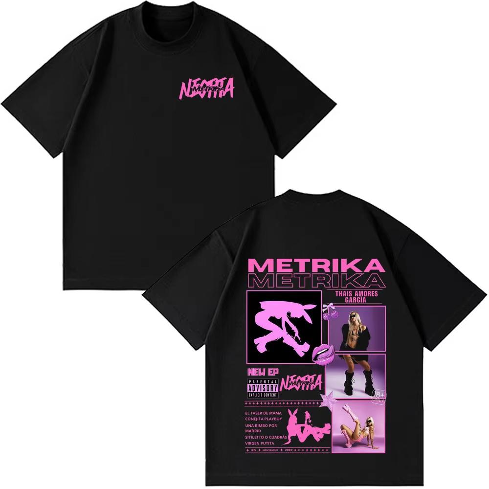 Singer Metrika Album Tour  Tshirt Unisexs Women Fashion Tshirts Shortsleeved Loose Cotton Casual Hiphop Tshirts Fan Gifts S