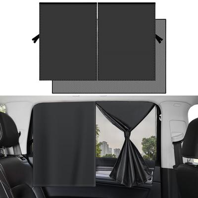 Car Personality Sunshades Double Layer Car Side Window Sun Shade Magnetic Mesh Protector UV Protection Front Rear Window Curtain