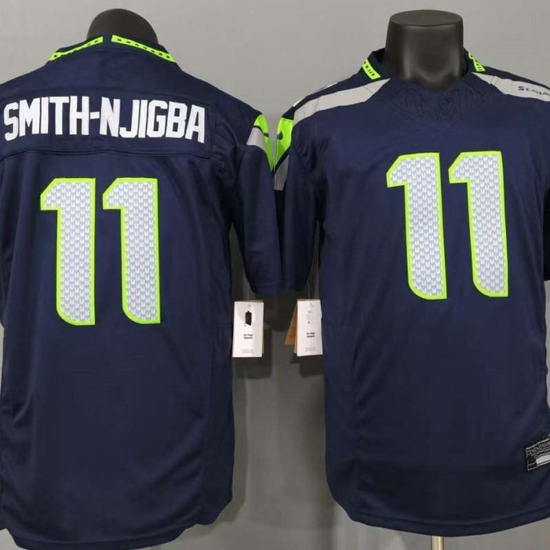 Seattle Seahawks NFL Football Jersey 11 Navy Blue Embroidered Premium Quality Mens Sports Fan Apparel
