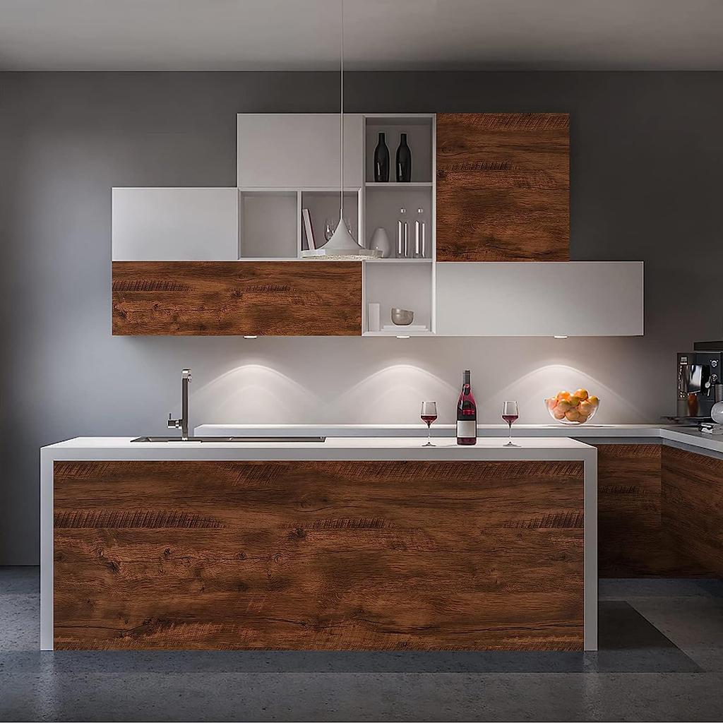 40cm Vinyl Wasserdichte Holzmaserung 3D Aufkleber für Kleiderschrank Schrank Tisch Schrank Möbel PVC Selbstklebende Tapete Heimdekor