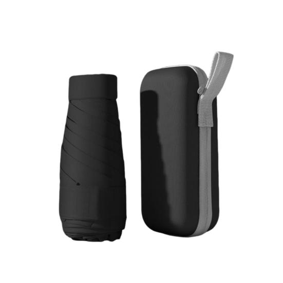 

Mini UV Protection Umbrella Portable Sun Blocking Umbrella Windproof Lightweight Waterproof Folding Sun Rain Umbrella Travel Pocket Parasol чёрный