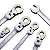 Flex-Head Ratcheting Wrench Set 8 PC Metric 8 mm-17 mm with Roll-up Pouch