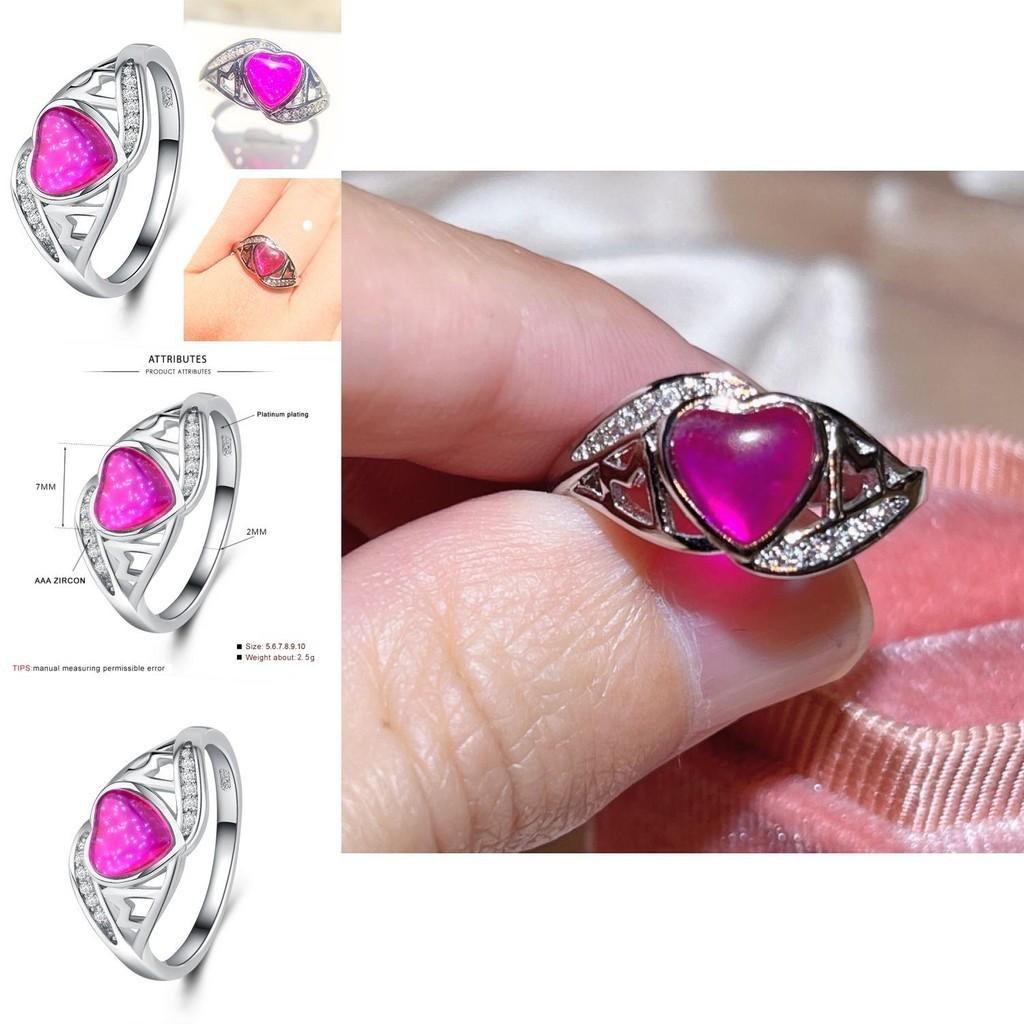 Trendy 2018 Cross-border Jewelry Supply Fantasy Australian Peach Heart Ring For Mother's Day