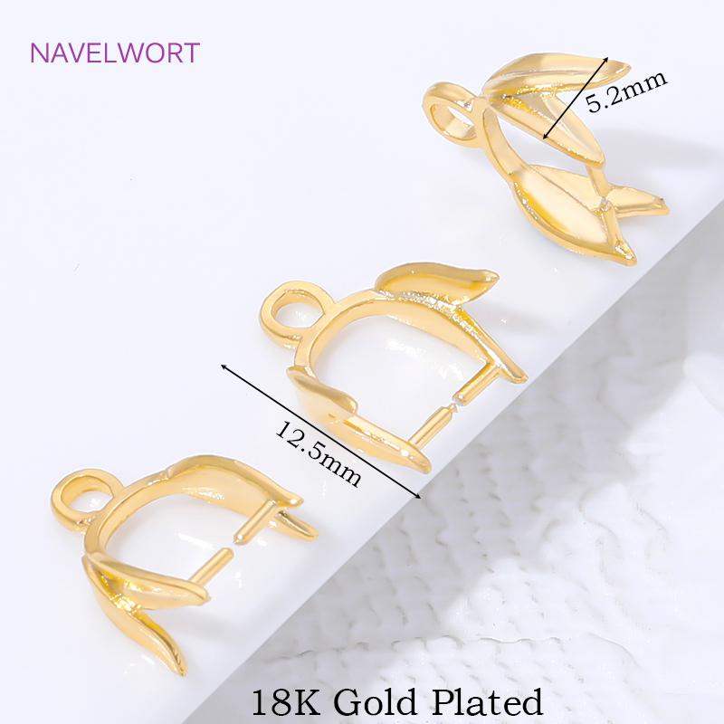 5/10Pcs Brass Pendant Clip Clasp 18K Gold Plated Pendant Pinch Bail For Necklace Making Accessories,DIY Jewelry Materials