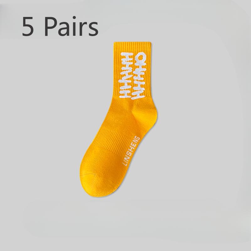 5 Pairs of Boys Autumn New Pure Cotton Deodorant Sports Student Basketball Socks