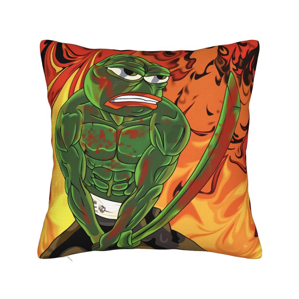 Sad Pepes Frog Hot Square Pillow Case Funny Meme Cushion Cover Novelty Zippered Decor Throw Pillow Case Cover for Seat 18"