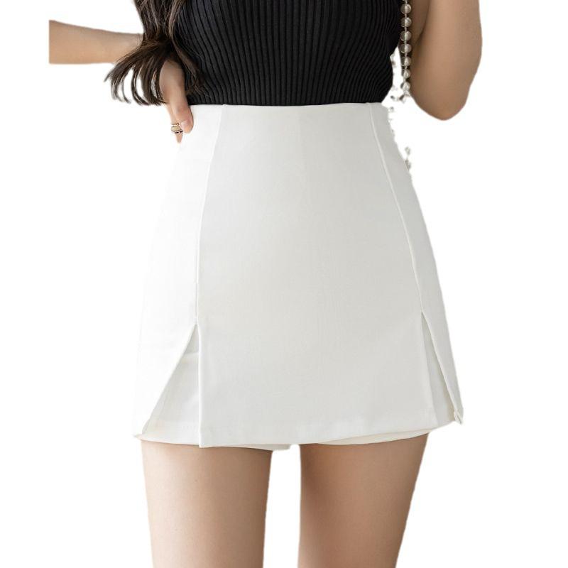 High Waist Elastic Slit Skort - Slimming & Sexy A-Line Shorts for Women 2024