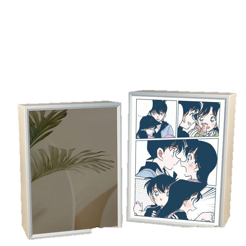 21cm/8.27in Anime Detective Conan Light Painting Mirror Lamp 3D Peripherals Bedroom Led Night Desktop Crafts Gift Toy Decorative