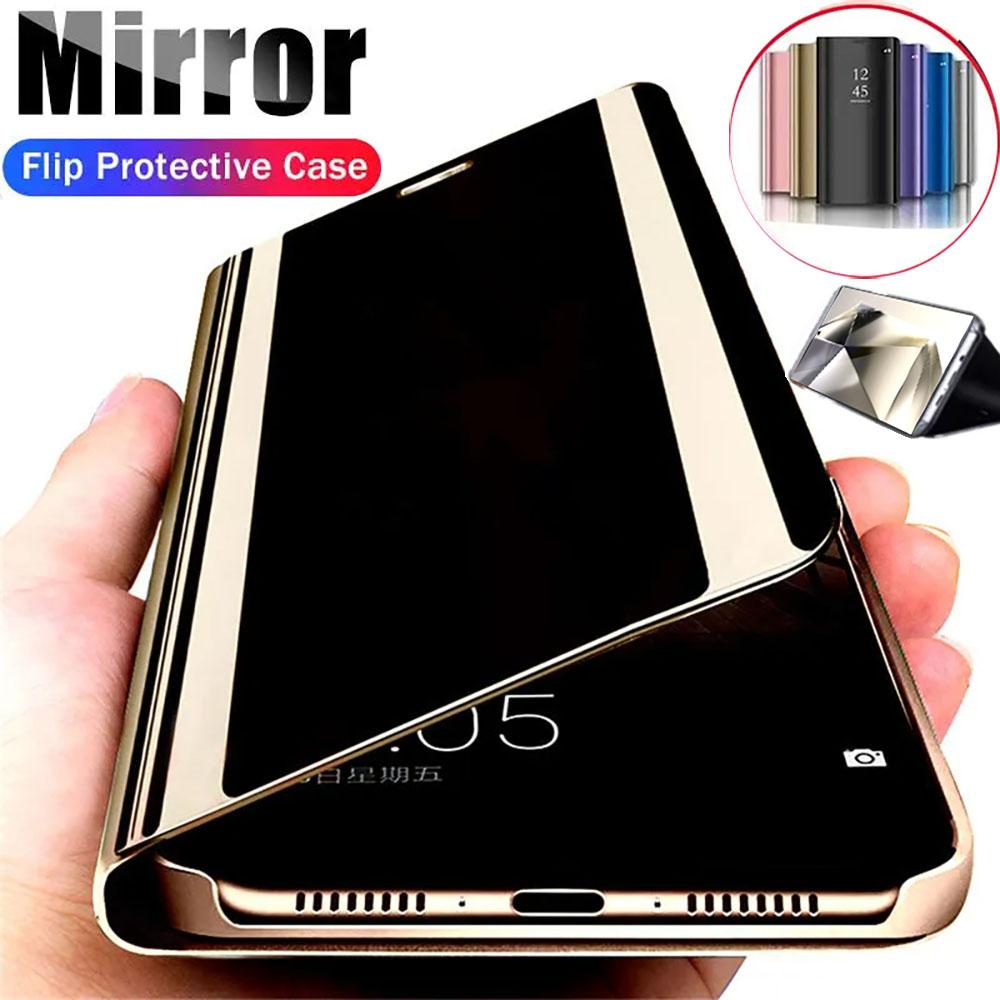 Busin Plating Mirror Smart View Sle Leather Flip Phone Case For Samsung S26 Ultra S25 S24 S23 Plus FE Anti-fall Protection Cover