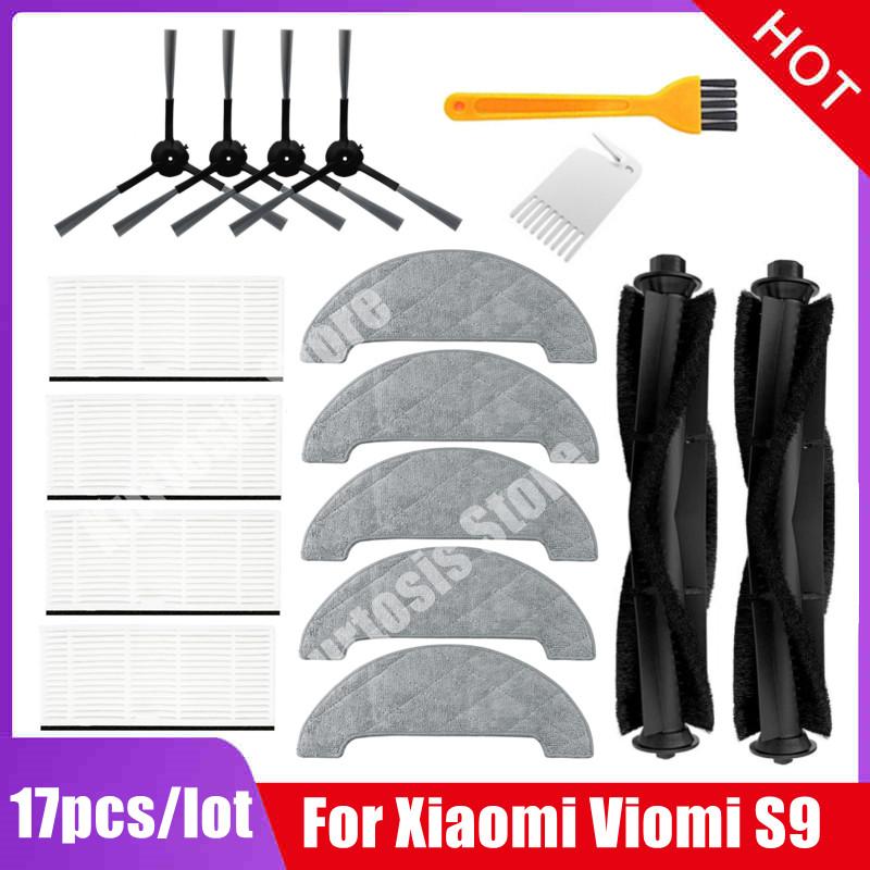 Haupt-Seitenbürste Hepa-Filter Staubbeutel Mopptücher Lappen Zubehör-Set für Xiaomi Viomi S9 Roboter-Staubsauger Ersatzteile