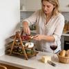 3 Tier Tray Stand Rectangle Wooden Plate Snack Serving Tray Detachable Fruit Dessert Stand Food Placement Bracket for Home Deco