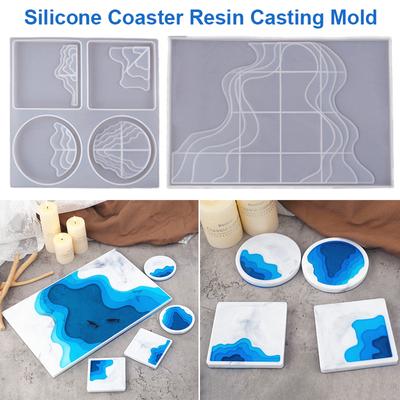 Silikon-Untersetzer-Harzgussform, Epoxid-Obsttablett-Plattenform, DIY-Bastelwerkzeuge
