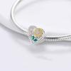 New 925 Silver Fashion Golden Sunflowers Heart Charm Beads Fit Pendant Original Bracelets Party Gift DIY Jewelry