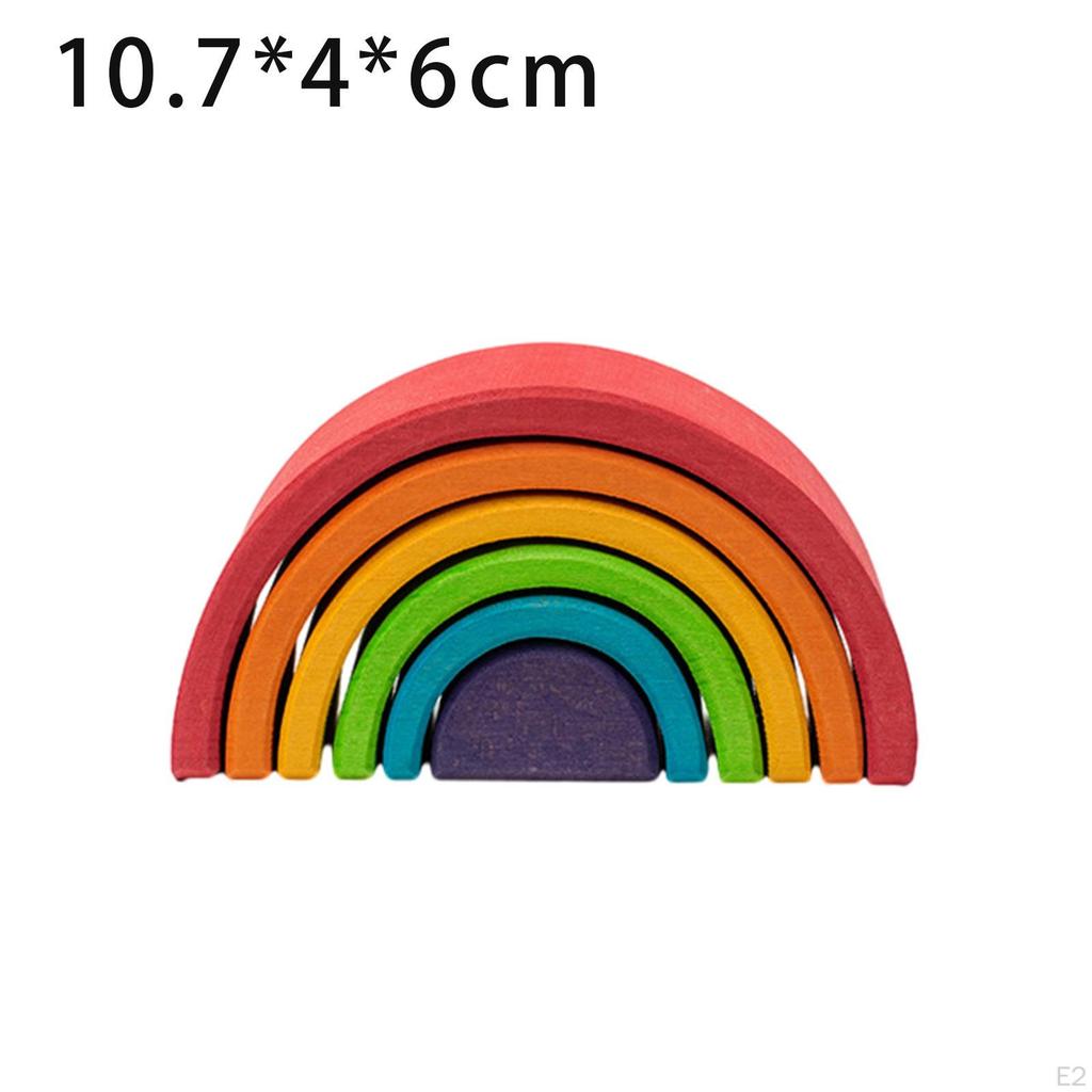 Colorful Wooden Rainbow Stacker Toy for Kids - Montessori Learning Fun