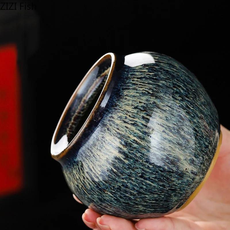 Painted Texture Tea Canister Sealed Ceramic Tea Caddy Storage Jar with Lid Coffee Table Desk Decoration General Jar Candy Can