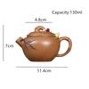 Yixing Handmade Purple Clay Teapot Tradition Beauty Kettle Hand-carved Bamboo Leaf Tea Pot Chinese Raw Ore Zisha Tea Set 130ml