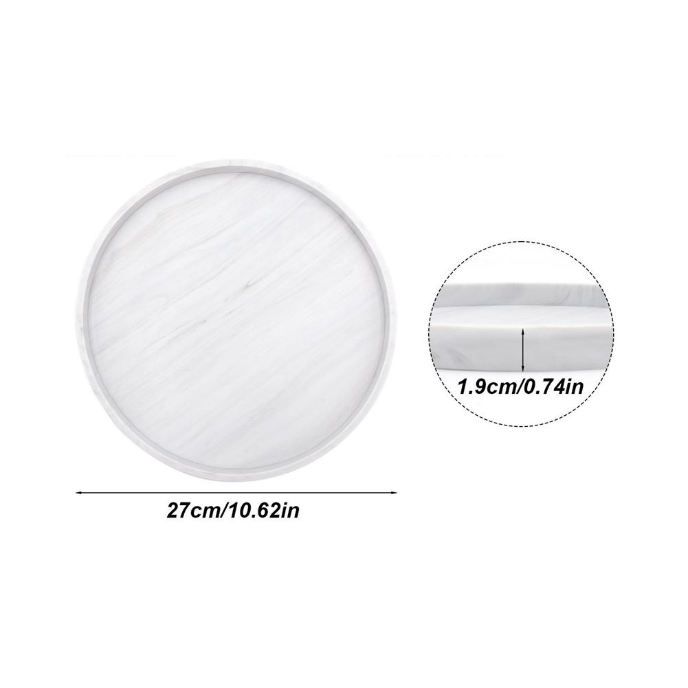 27x27x2cm Silicone Bathroom Tray Round Bathroom Vanity Tray Soap Dispenser Tray Countertop Storage Waterproof Anti-slip Trays