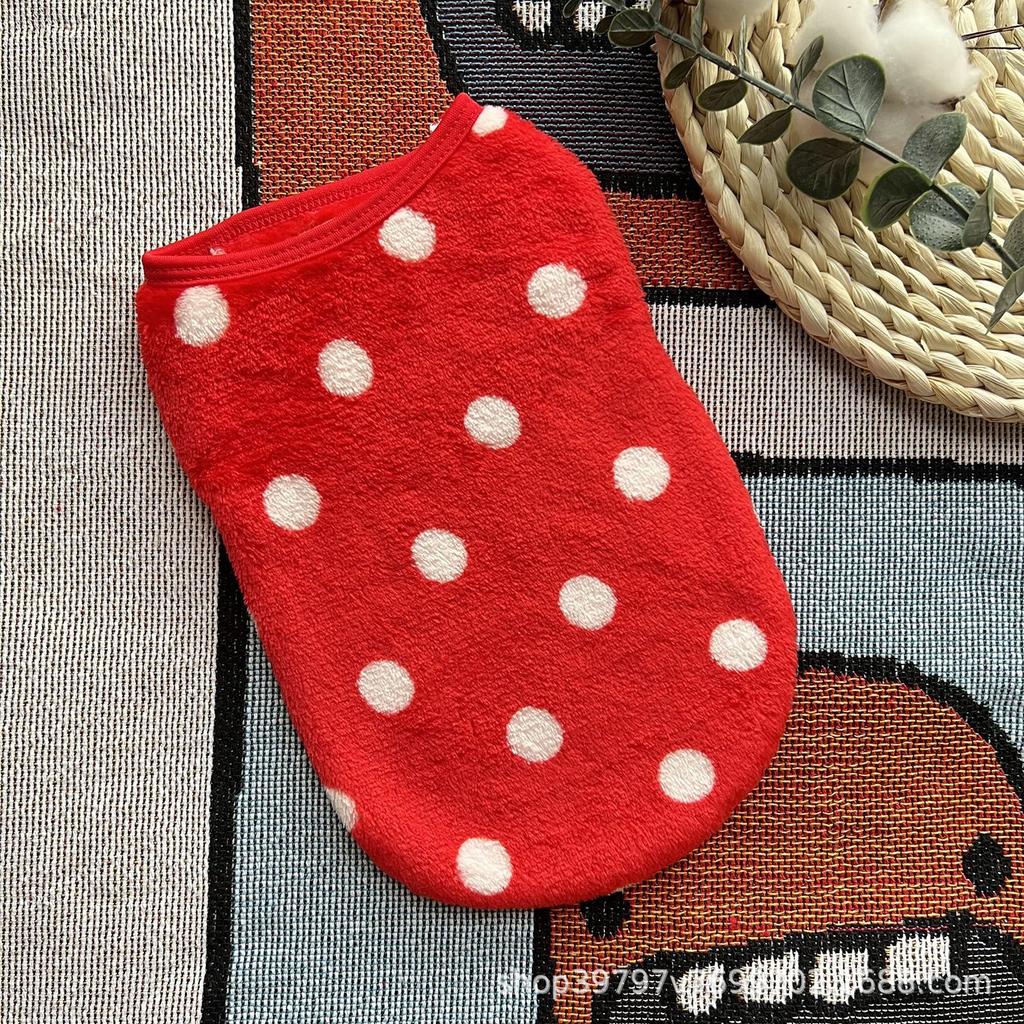 Autumn and winter new dog clothes velvet vest warm teddy small and medium dog pet supplies
