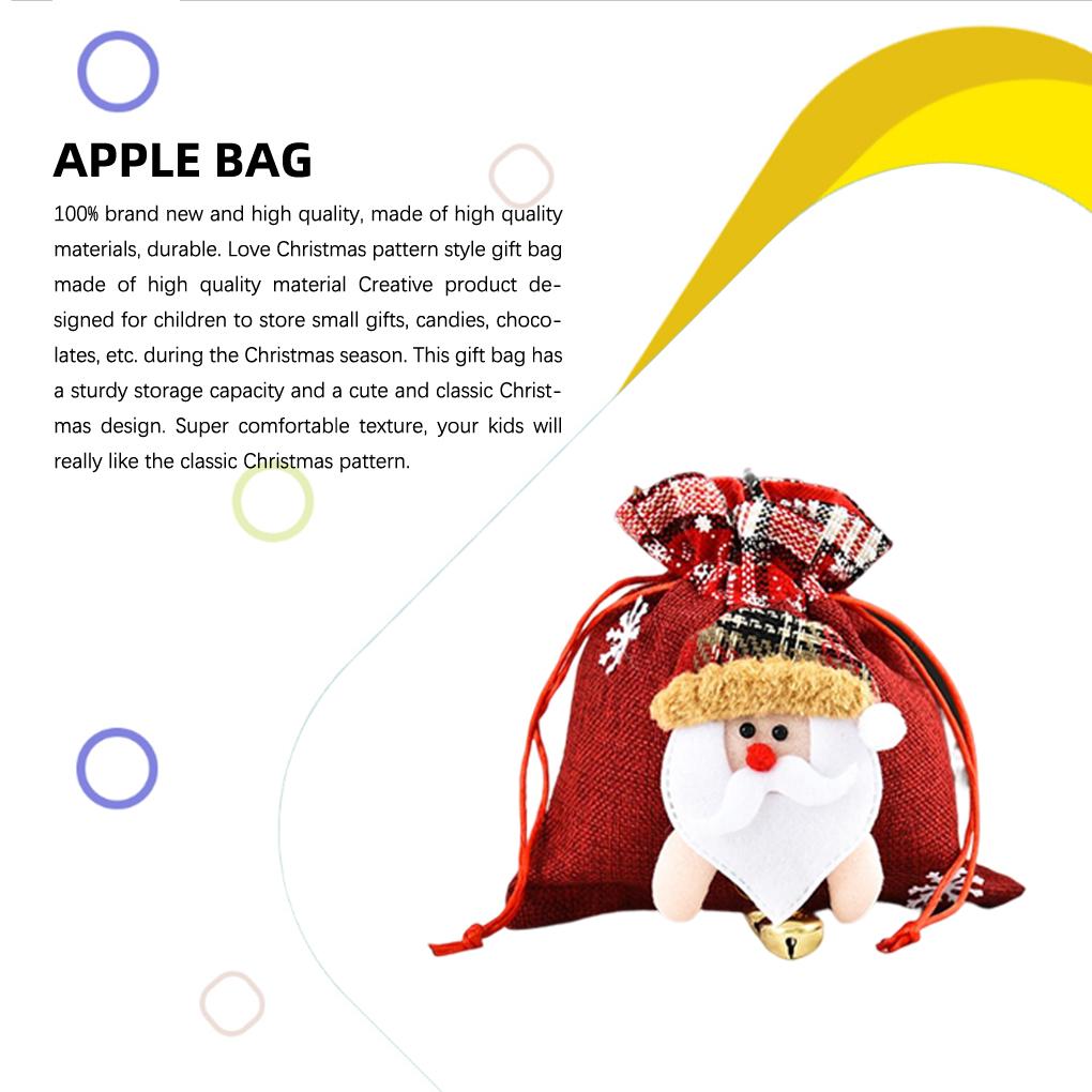 Weihnachts Kordelzugbeutel Glocke Weihnachtsmann Schneemann Aufbewahrungsbeutel Tür Süßigkeiten Strumpf Große Kapazität Handtaschenhalter Neujahr