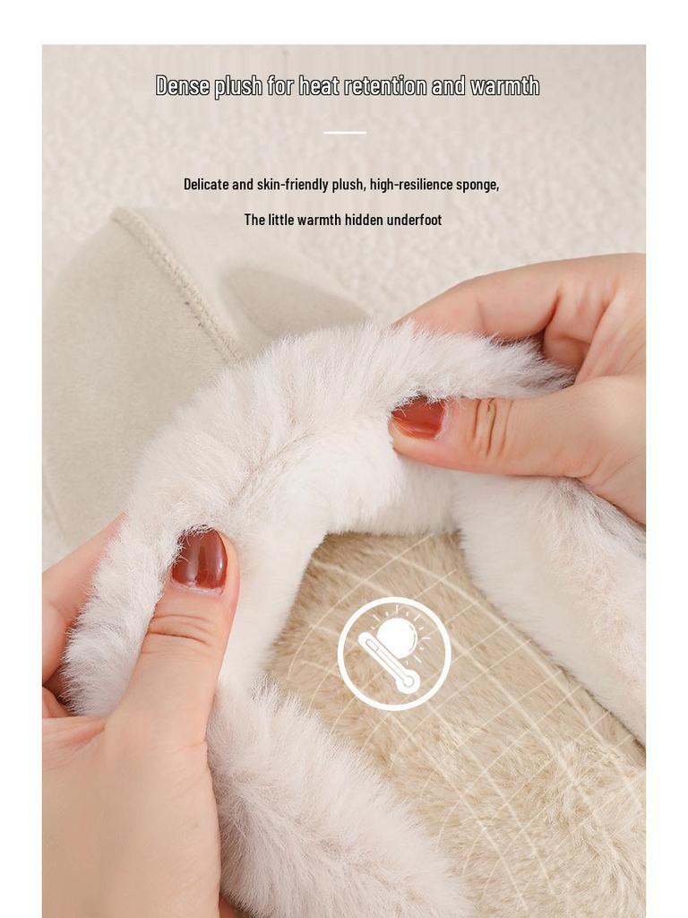 Unisex Suede Cotton Slippers: Warm Furry Indoor Footwear for Autumn & Winter