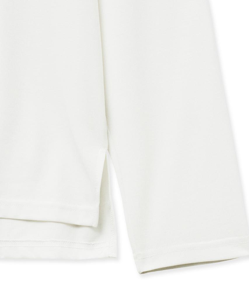 NOIRER Silky Blended Crew Neck T-Shirt (White)