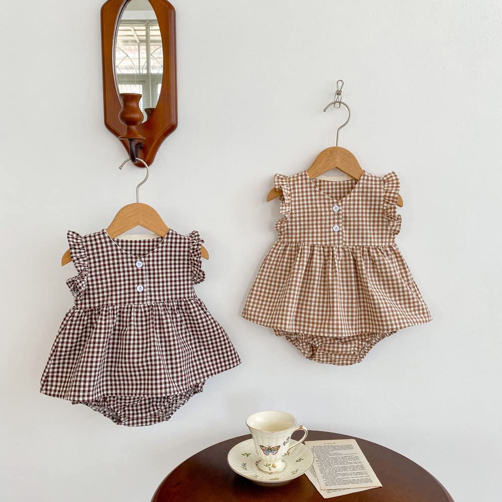 Baby Clothes Clothes Girls Clothes Summer Short Sleeve One Piece Shorts Pants Girls Casual Everyday Wear Shrine Visit Recital Birthday Gift Plaid