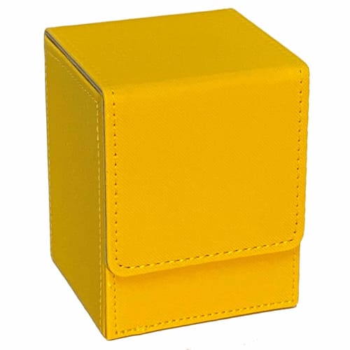 Cicogna Trading Card Deck Case, PU, ??Holds Approximately 80-100 Cards, Vertical Storage, Deck Box, Trading Card Case, Storage Box (Type B: Yellow)