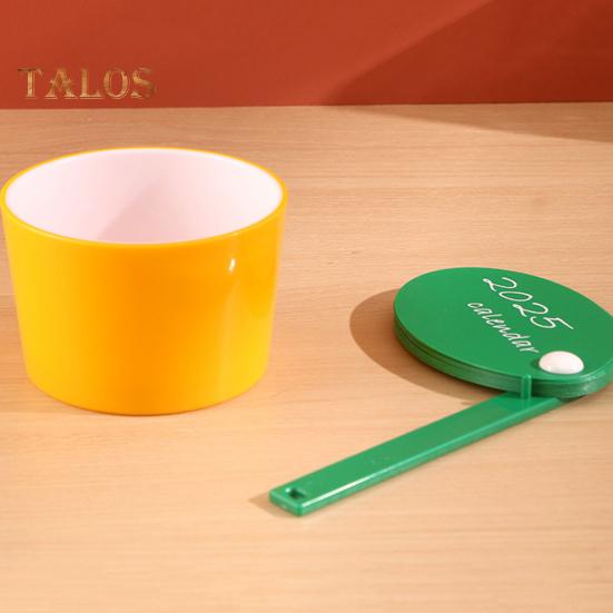 Pen Holder Desk Calendar 2025 Potted Plant Monthly Calendar with Pen Holder Base Tabletop Decoration for Home Office Organizer