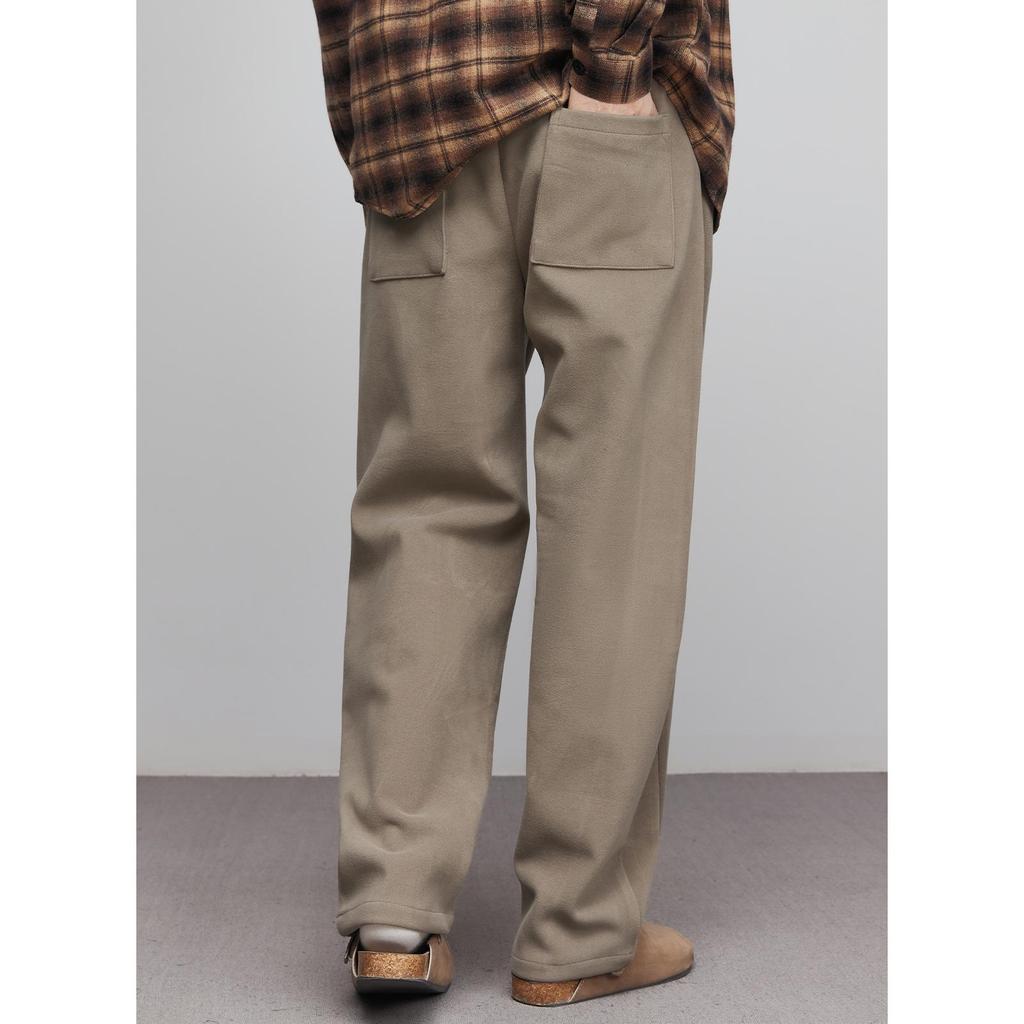 Yizhi Men's Thickened Casual Straight Pants for Autumn & Winter 2024