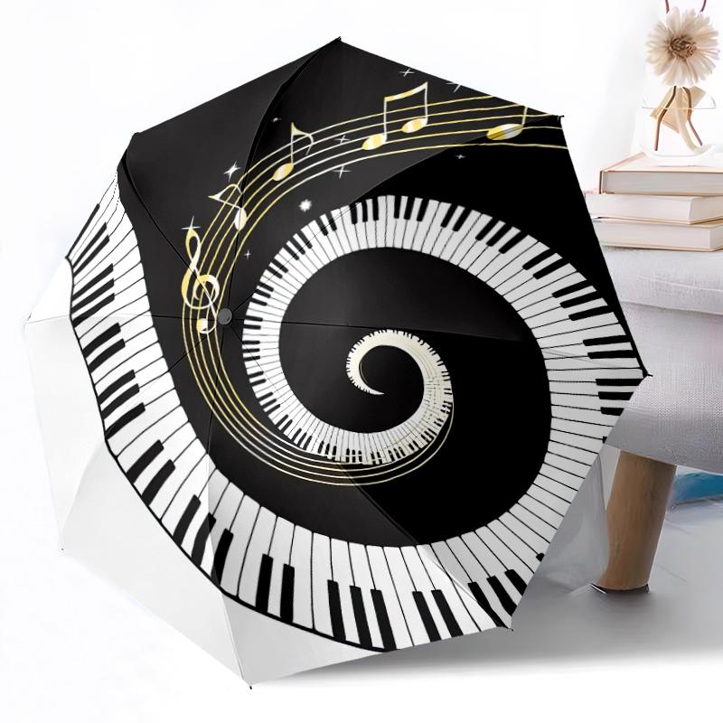 Ombrello Automatico da Esterno con Note Musicali Colorate Design Retrattile con 8 Stecche Resistenza Leggero Regalo Perfetto per Amici Famiglia