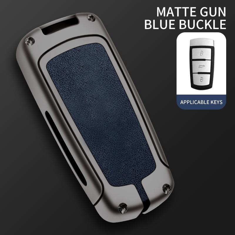 Leather Car Metal Key Case Cover For Vw Volkswagen Cc Passat Cc B6 B7 Protection Key Shell Skin Bag Only Case Accessories
