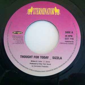 

7inch Record SIZZLA - Thought For Today NONE Xterminator UK Reggae, Ska & Dub Used